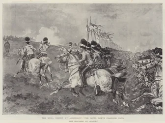 Drillsesongen ved Aldershot, Scots Greys lader Guns
